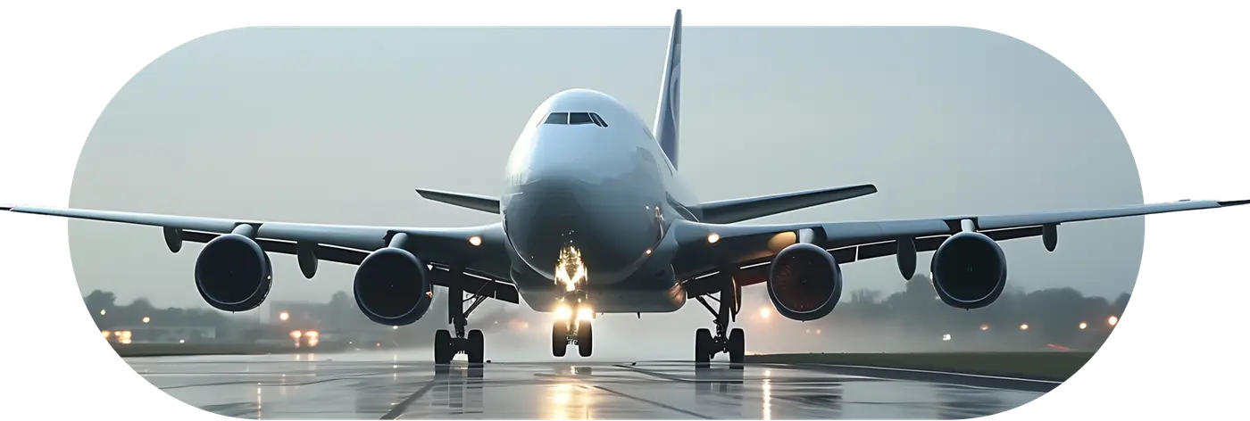 Avión de carga en pista